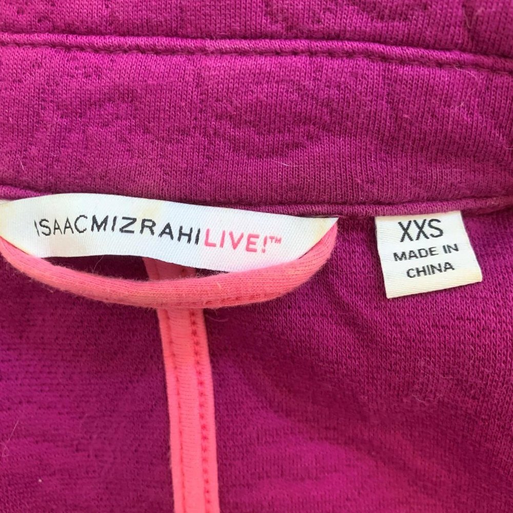 Isaac Mizrahi Sz XXSmall Fushia women Jacket butto - Picture 4 of 6